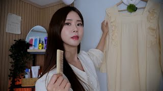 ASMR[Notalking] 잠들 때까지 포근하게 보살펴줄게요 [클렌징부터 스킨케어,눈썹 뽑기,머리빗는 리얼한 소리]