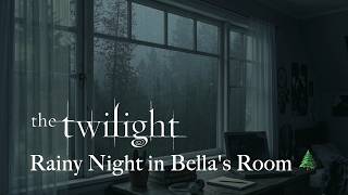 Rainy Night in Bella's Room 🌲 Twilight Ambience for Reading & Deep Sleep | Nostalgic Raindrops screenshot 2