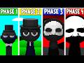 LEGO Black ALL Phase 1 VS Phase 2 VS Phase 3 VS Phase 4 in Incredibox Sprunki