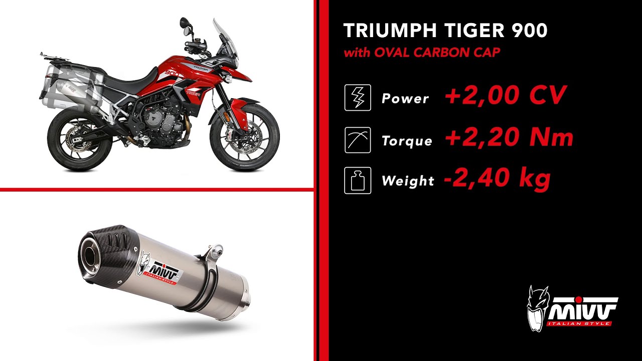 Mivv T.018.LNC Oval Slip-on Exhaust for Triumph Tiger 900 /GT/Pro