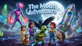 The Moon Adventure 🚀 | Rocket Crash &amp; Alien Attack! | Hindi | Kids Story