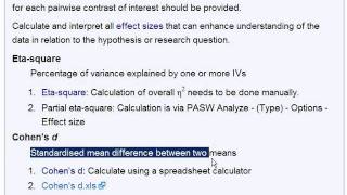Tutorial 5 - ANOVA - Part 10 - Effect size
