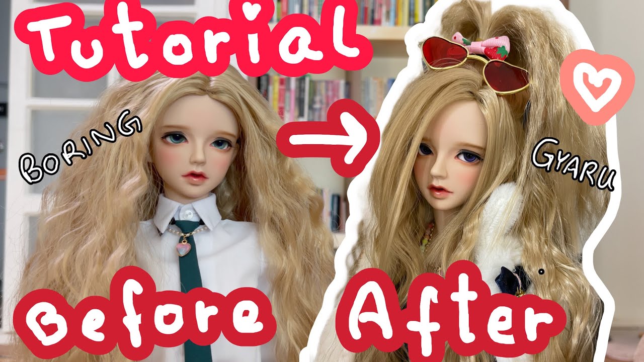 УРОК - Как уложить парик GYARU для BJD