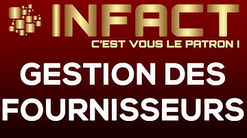InFact Formation Gestion des fournisseurs