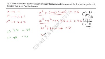 Three consecutive positive integers are such that the sum of the squares of the first