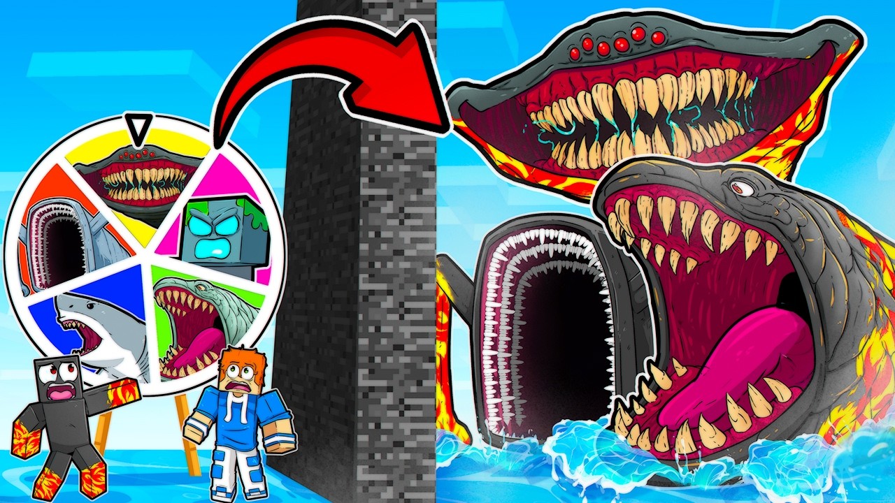 БИТВА МОРСКИЕ ЧУДОВИЩА В РУЛЕТКЕ В МАЙНКРАФТ!