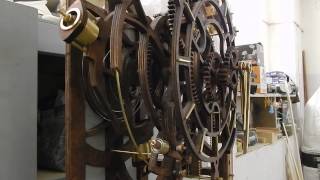 Wooden clock. Balance + Brian Law's gravity escapement