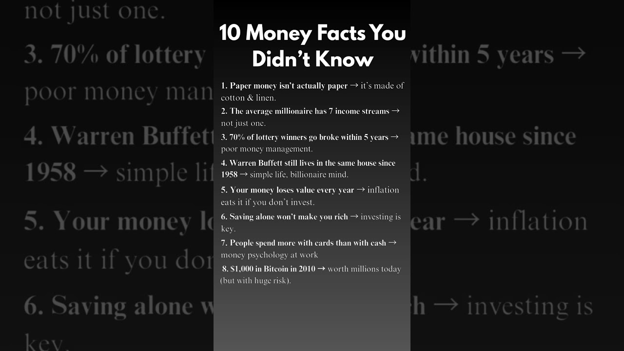 10 FACTS ABOUT MONEY 💰 