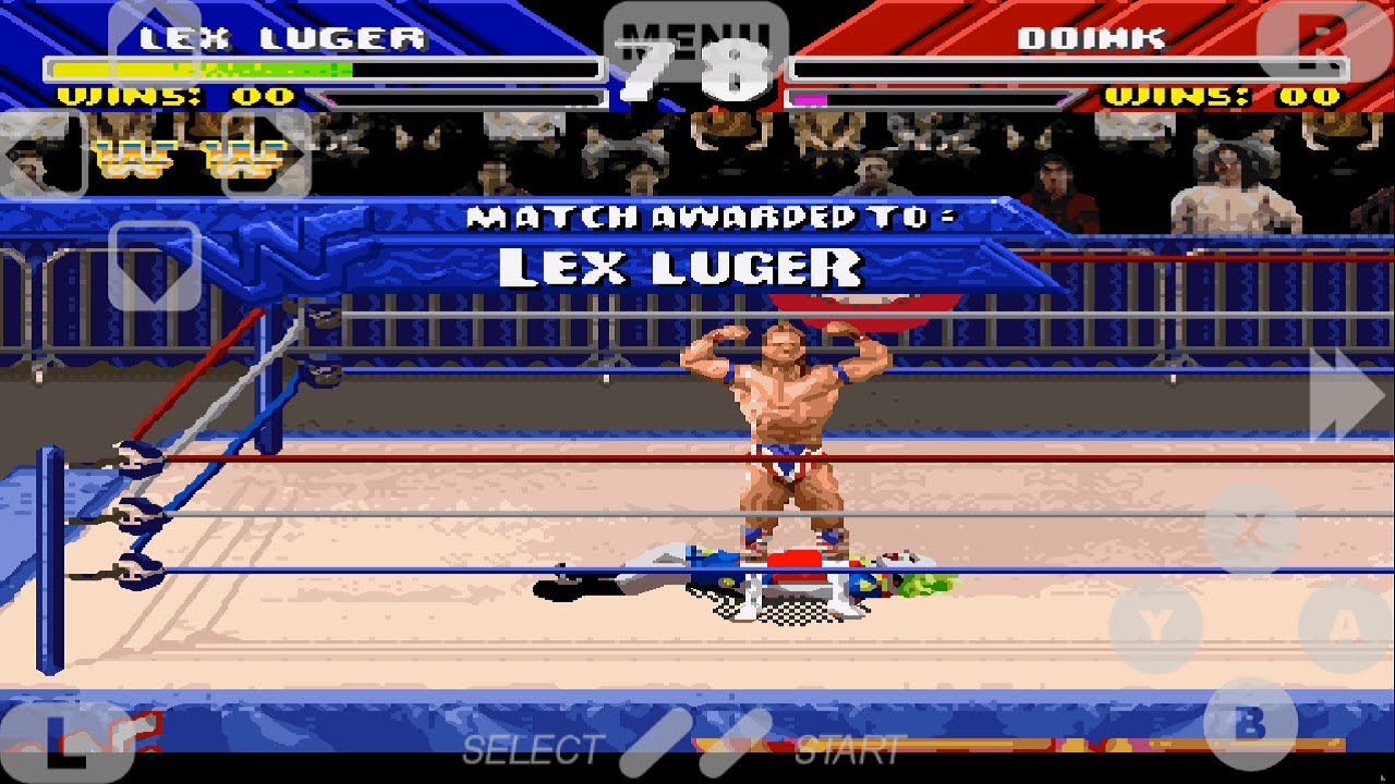SNESDroid On Android - WWF WrestleMania SNES Gameplay - Lex Luger