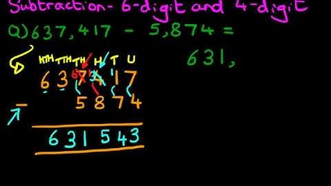HOW TO SUBTRACT - 6 Digit and 4 Digit Numbers