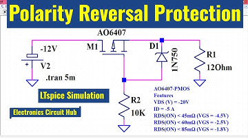 LTSpice Reverse Polarity Protection Using MOSFET | Simulation