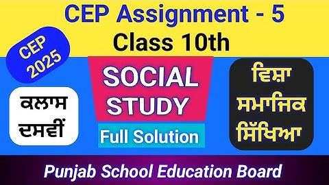 10th Class | CEP Assignment Worksheet-5 | Social Studies | Session 2025-26 | PSEB | Full Solution