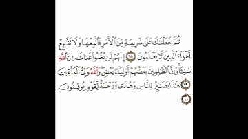 سورة الجاثية 6 القسم السادس تكرار كيفي من .. ثم جعلناك على شريعة من الأمر .. إلى .. لقوم يوقنون