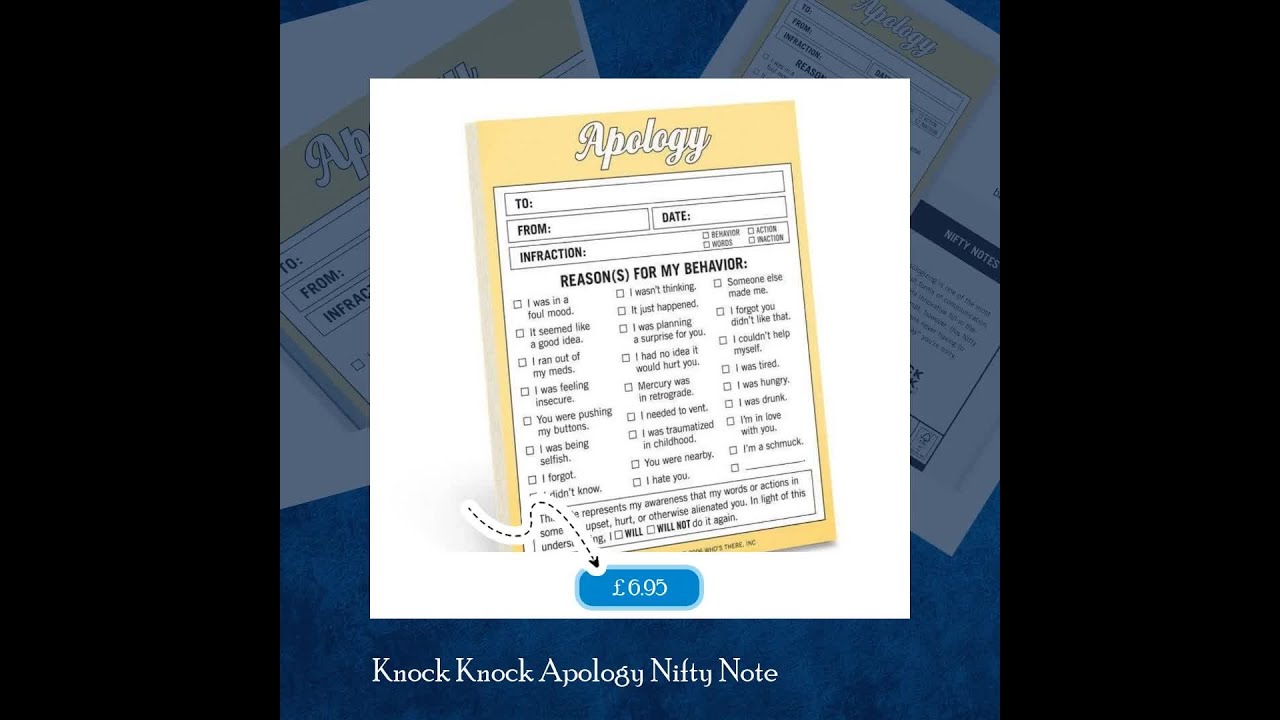 Knock Knock Apology Nifty Note - YouTube