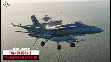 F/A-18C Hornet - Takeoff from CVN-71 Theodore Rosevelt #fa18  #flightsimulator #dcs #aircraftcarrier