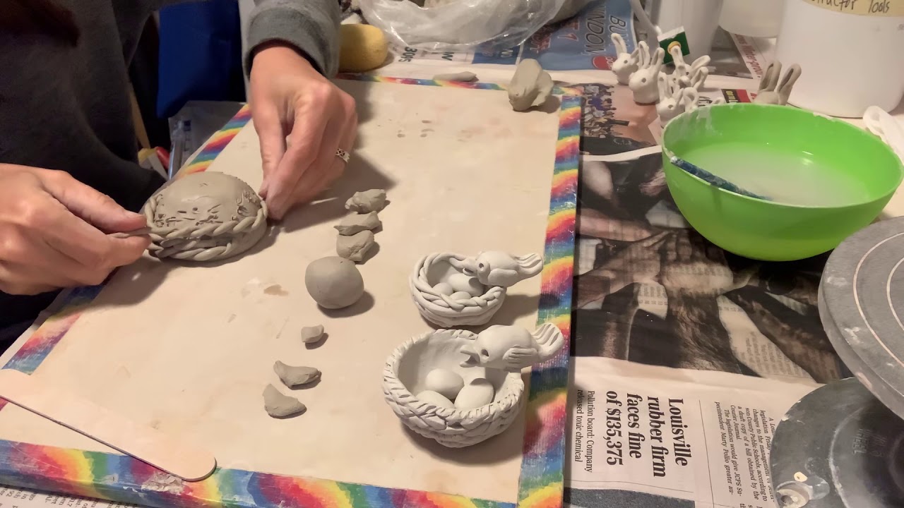 DIY tutorial for a Spring Nest with handmade Robins Eggs using Creative  Paperclay® air dry modeling clay.