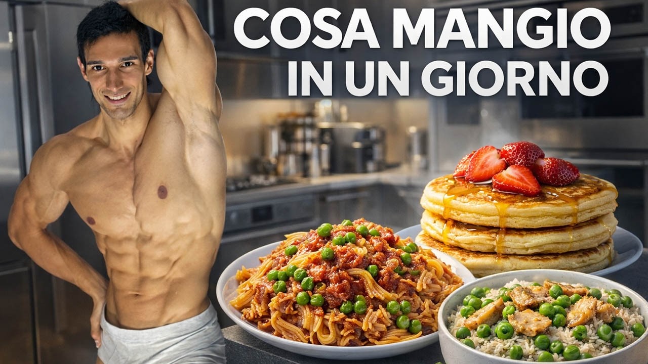 COSA MANGIO IN UN GIORNO PER AUMENTARE LA MASSA MUSCOLARE! MENO GRASSO E PIÙ MUSCOLO!