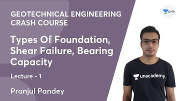 L 1 | Types Of Foundation, Shear Failure, Bearing Capacity | Geotechnical Engg. (Crash Course)