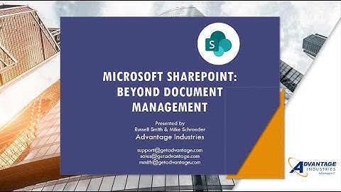 SharePoint: Beyond Document Management