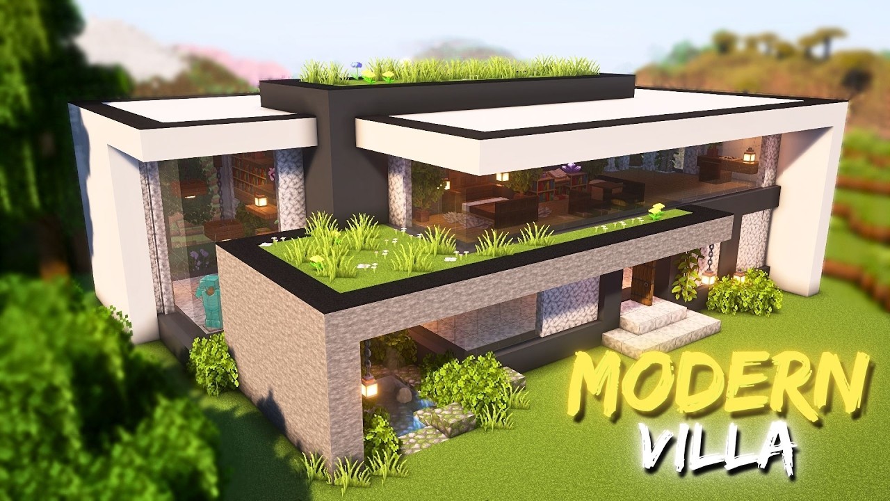 Villa Tutorial Build Minecraft Java Minecraft: How to Build a Large Modern Villa | Tutorial 🌴 - YouTube