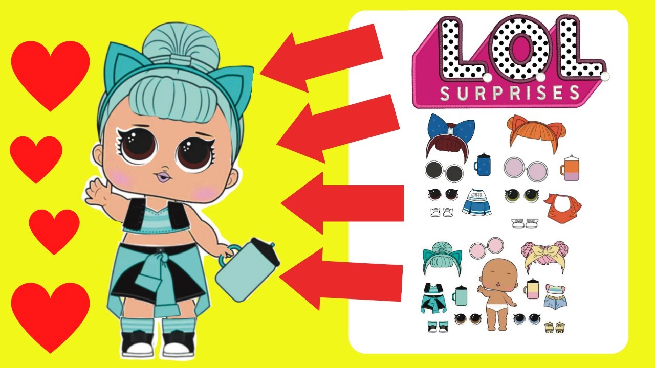 Lol Dolls Dress Up Paper Doll Cut Out And Diy Craft For Kids Youtube