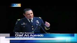 Austin Police Chief Art Acevedo Speaks At Fallen Officer Jaime Padron's Memorial