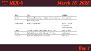 NERx - Virtual Model Railroad Convention, Day 1, March 16, 2026