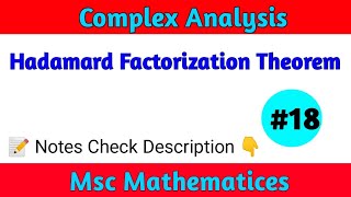 Hadamard Factorization Theorem | Complex Analysis