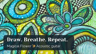 Magical Flower | Relaxing Reverse Coloring | Geometric Doodle Art in Green & Yellow | No Talking screenshot 2