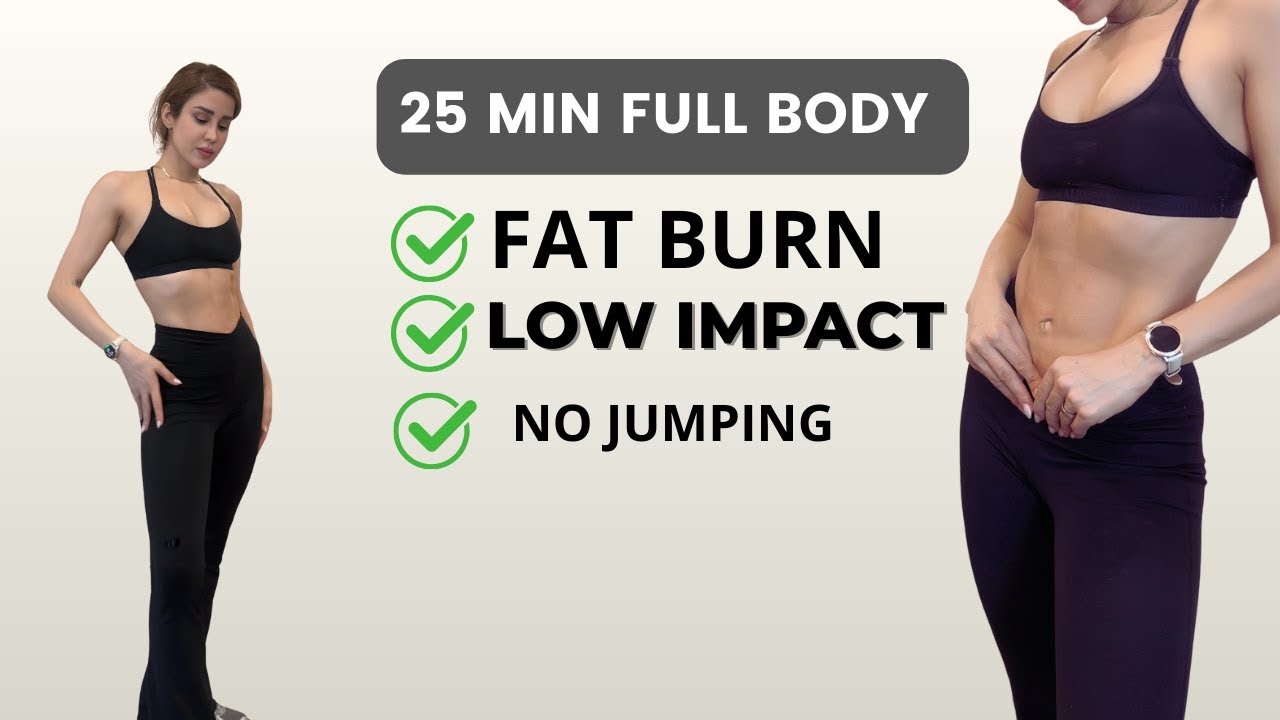 25 Min Full Body Fat Burn Workout at Home 🔥 No Equipment | No Jumping ...