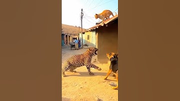 Dog Fights Back As Leopard Attacks – Chaos Everywhere!#cat #catshorts #animals #animalshorts #shorts
