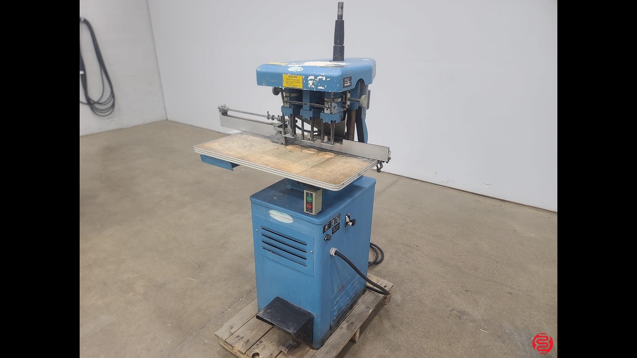 Challenge EH 3A Three Spindle Hydraulic Paper Drill - YouTube