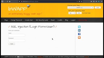 SQL Injection Login Form User Low Security Level