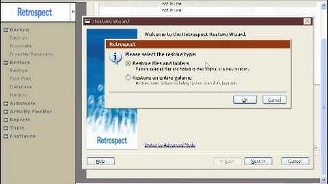 Restoring with Retrospect for Windows