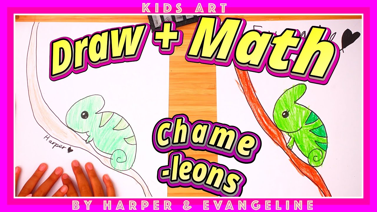 🦎💚 CHAMELEONS! 💖 | 🎨 DRAW + MATH Quiz 🧮 | 유아미술, 초등수학 - YouTube