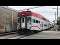 Southbound UP auto train meets northbound Caltrain Limited Stop #261 at Auzerais Avenue