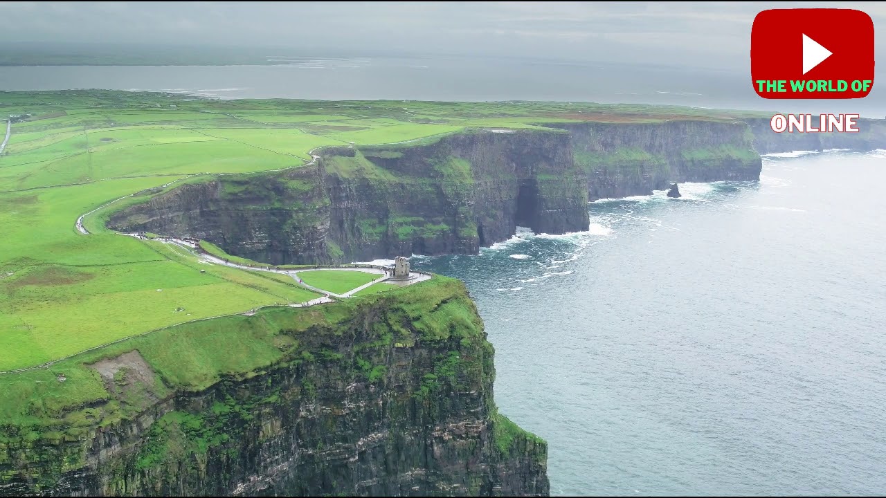 SCENIC RELAXATION FILM WITH CALMING MUSIC - GRASS COVERED CLIFF