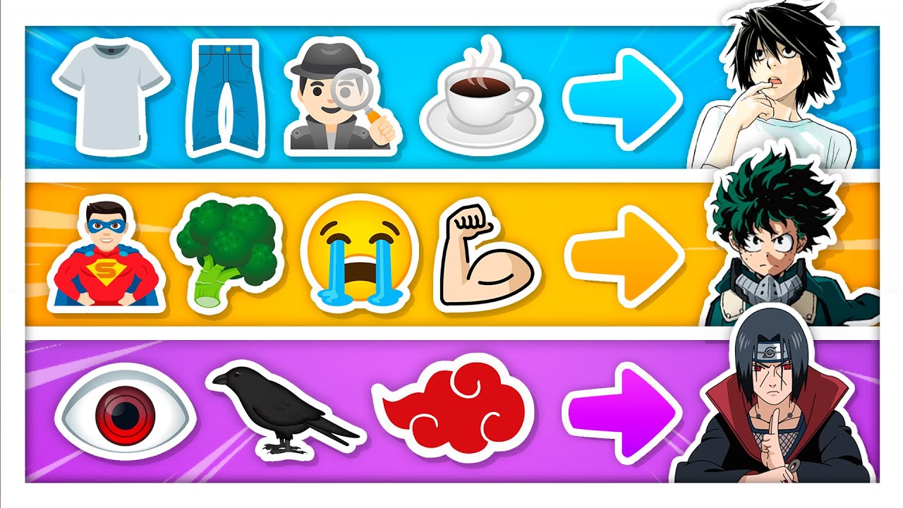 GUESS the ANIME CHARACTER by EMOJIS  Guess the anime character  Anime  Emoji Quiz  YouTube