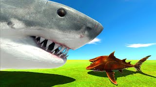 Aquatics Battle  Megalodon VS Double Head Shark  Animal Revolt Battle Simulator