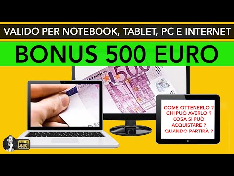 BONUS 500 EURO PER PC, NOTEBOOK, TABLET E INTERNET