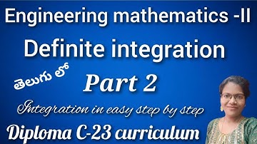 Definite Integration part-2 ll C-23 3rd sem MATHS-2 ll Engineering Mathematics-2 ll #c23 #diplomaM2