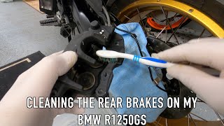 Cleaning the rear brakes on my BMW GS Part 2