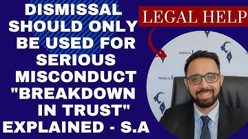 [L125] WRITTEN WARNING OR DISMISSAL? MISCONDUCT & THE TRUST RELATIONSHIP EXPLAINED - SOUTH AFRICA