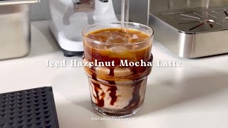 Iced Hazelnut Mocha Latte | Coffee Vlog | Homecafe | @bluecoffeecorner