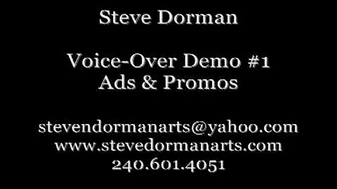 Steve Dorman Voice-Over Demo: Ads & Promos