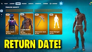 TRAVIS SCOTT SKIN RETURN DATE in FORTNITE ITEM SHOP! (Travis Scott Skin Returning to Fortnite)