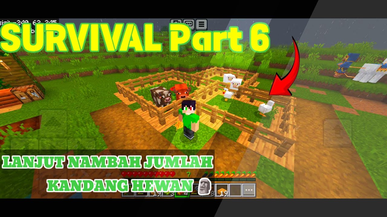 SURVIVAL EPISODE 6 !... Lanjut menambah jumlah KANDANG Hewan :v - YouTube
