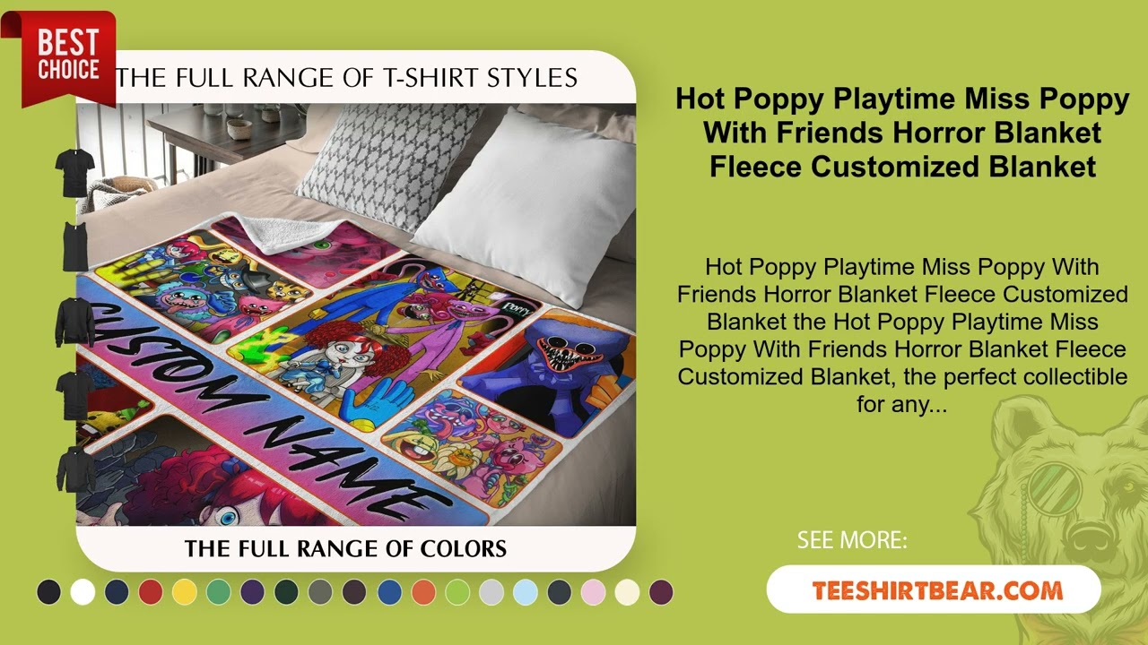 Hot Poppy Playtime Miss Poppy With Friends Horror Blanket Fleece Customized Blanket