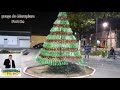 Projeto árvore de natal decorada com garrafas pets