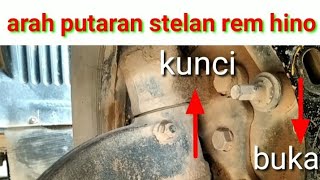 Adjusting Hino brakes, this is the adjustment direction.